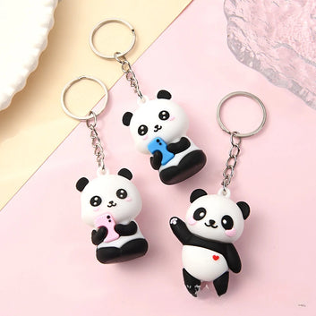 Cute Couple Panda Keychain Cartoon Animal Pendant