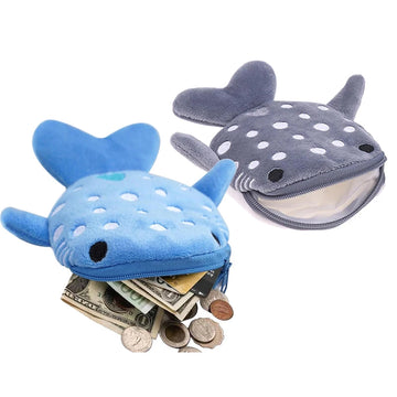Cute Plush Whale Coin Purse Soft Cartoon Zipper Wallet