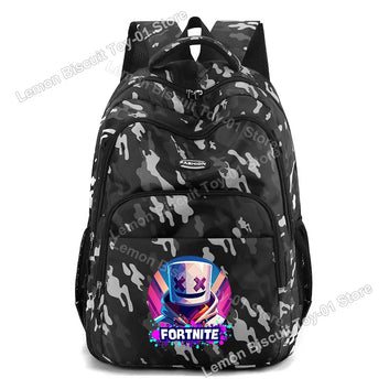 Gaming Style Camouflage School Backpack Large Capacity