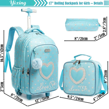 3-in-1 Trolley Bag with Lunch Box & Pencil Case