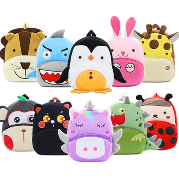 Cute Cartoon Plush Kids Backpack Animal School Bag Lightweight