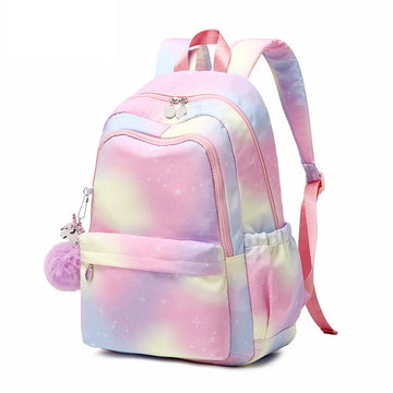 Rainbow Print Girls School Backpack
