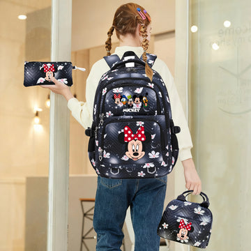 Kids Cartoon School Backpack Set 3-in-1 with Lunch Bag & Pencil Case Large