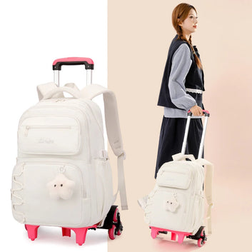 Girls Rolling School Backpack with Wheels