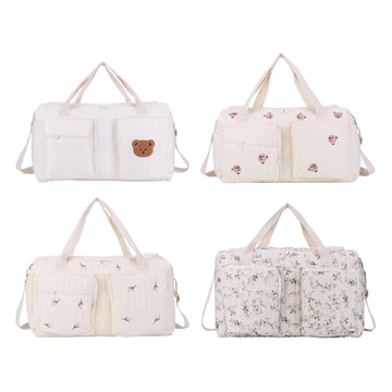 Quilted Baby Diaper Bag Large Capacity Weekender Duffel Bag