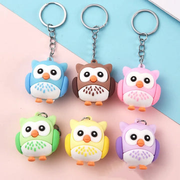 Cute Cartoon Owl Keychain Silicone Animal Pendant