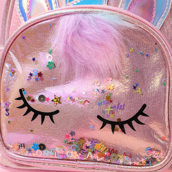 Sequin Unicorn Kids Backpack Cute PU & Plush School Bag