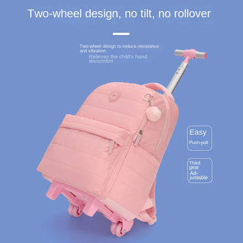 Girls Rolling School Backpack Set