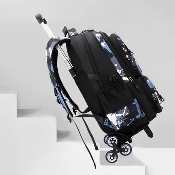 Boys Rolling School Backpack with Wheels Large Capacity Trolley