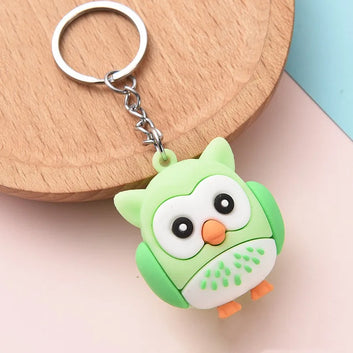 Cute Cartoon Owl Keychain Silicone Animal Pendant