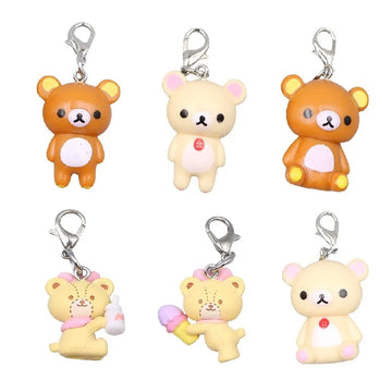 Kawaii Bear Resin Keychain Cute Cartoon Animal Pendant