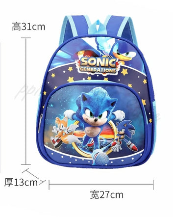 Blue Hedgehog Character Backpack for Kids