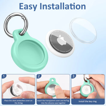 TPU AirTag Protective Case with Keychain Anti-Scratch Shockproof Cover