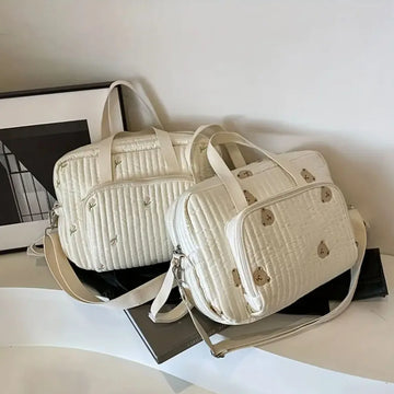Large Capacity Quilted Diaper Bag Backpack